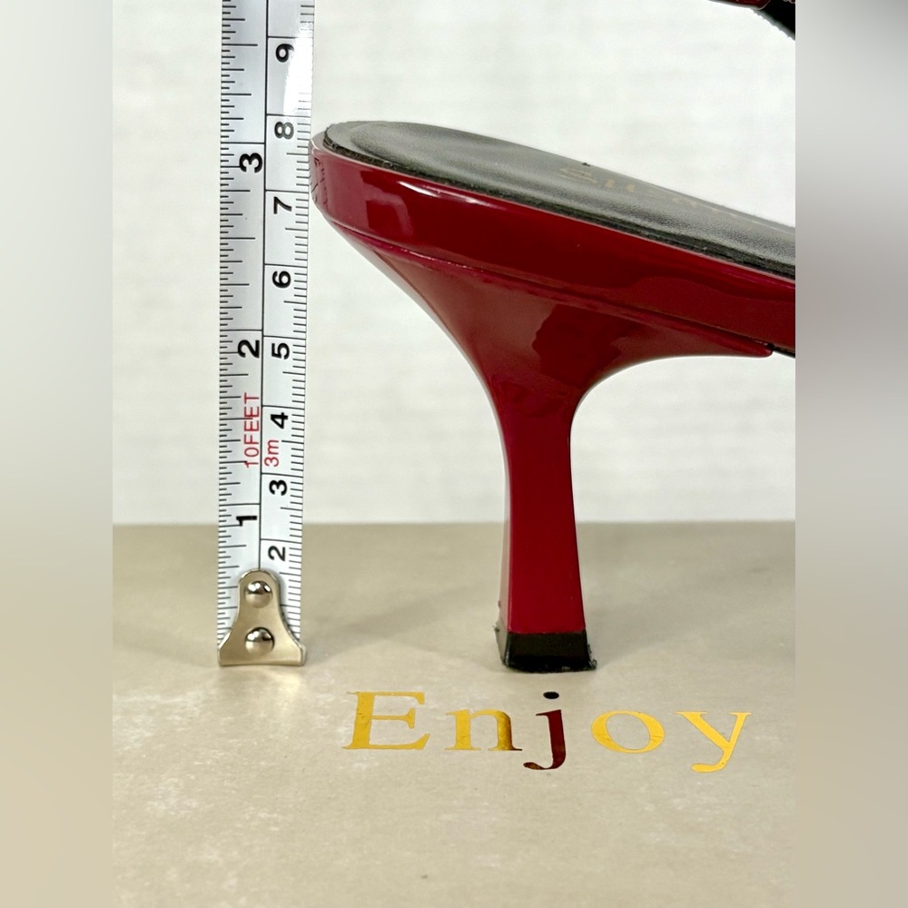 Women’s Susanny Pointed Toe Slingback Kitten Heel Pumps - Burgundy - size 10.5 - Picture 12 of 15